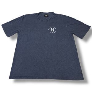 Huf Short Sleeve Blue Crew Neck T-shirt Graphic Logo Made In USA Men’s Size XL